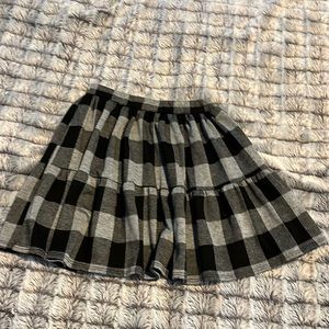 black and grey mini skirt